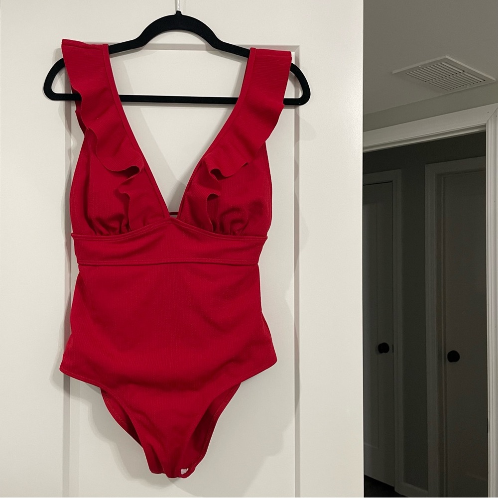 One Piece Bathing Suit - Red